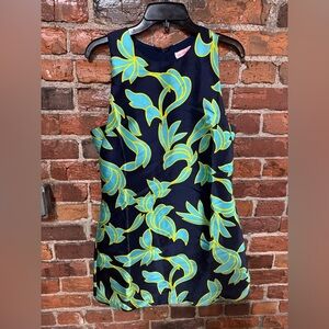 Re:Named Floral Blue and Yellow Shift Dress Size Large